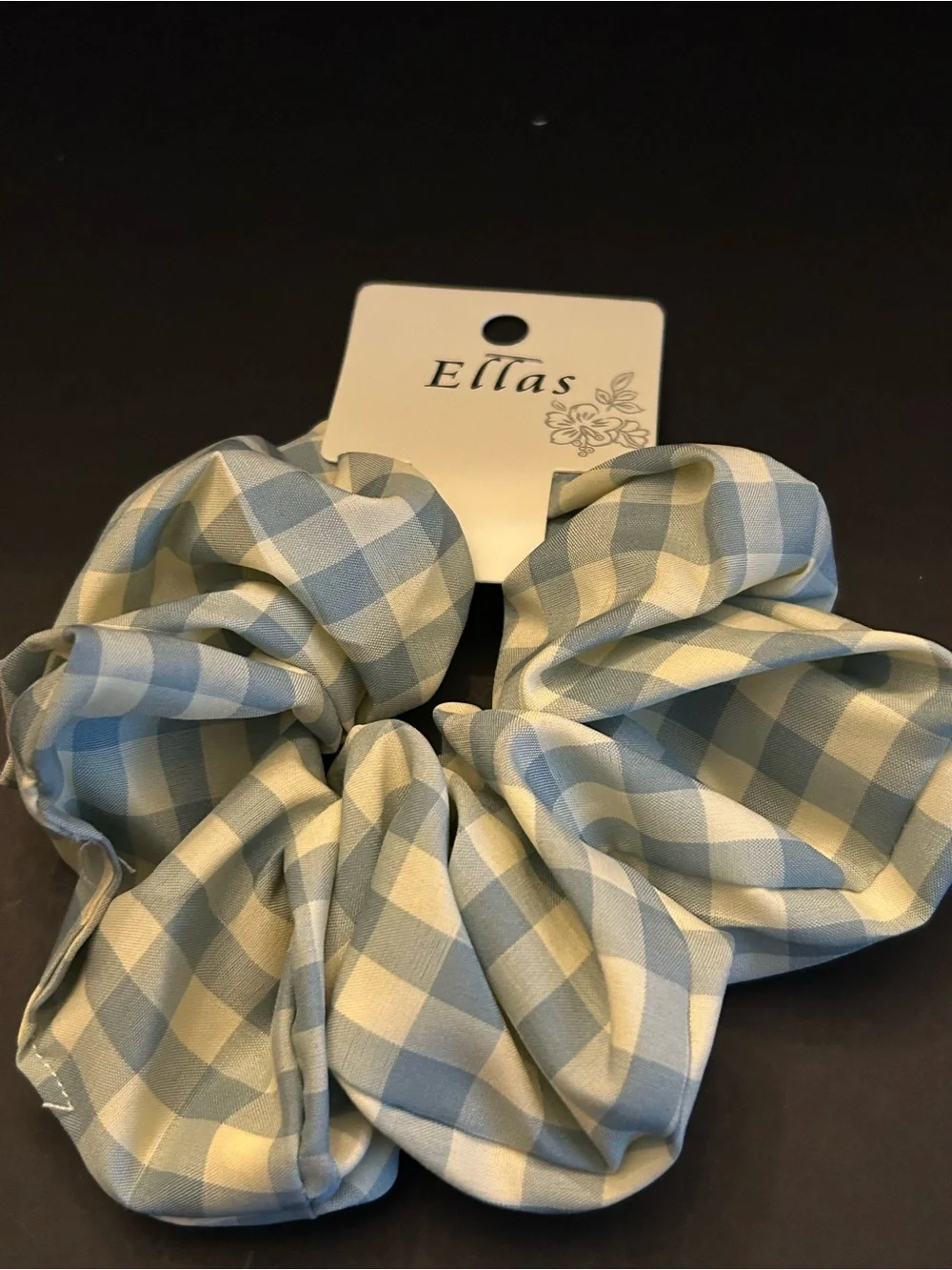 Ellas Women’s Large Gingham Scrunchie Set of Six Blue & Multi Color Options NWT
